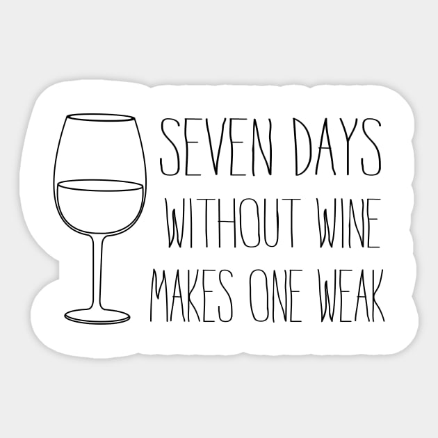 Seven days without wine one weak Sticker by Blister